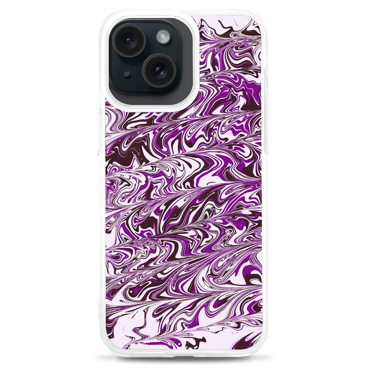 Marbled Purple iPhone 15 Plus TPU UV Print Case