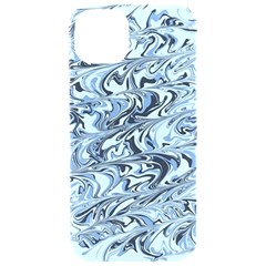 Marbled Blue Iphone 15 Pro Black Uv Print Pc Hardshell Case by ForrestFireDesigns