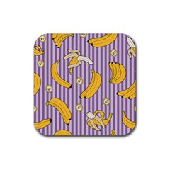 Pattern Bananas Fruit Tropical Seamless Texture Graphics Rubber Coaster (square) by Bedest