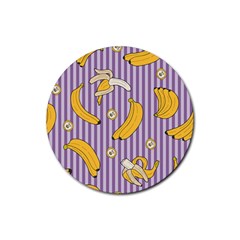 Pattern Bananas Fruit Tropical Seamless Texture Graphics Rubber Round Coaster (4 Pack) by Bedest