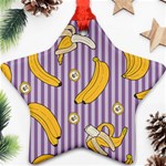 Pattern Bananas Fruit Tropical Seamless Texture Graphics Star Ornament (Two Sides) Front