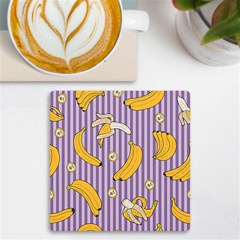 Pattern Bananas Fruit Tropical Seamless Texture Graphics Uv Print Square Tile Coaster  by Bedest