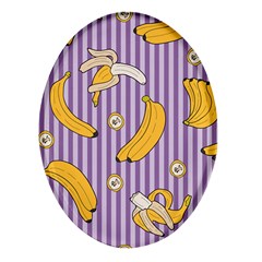 Pattern Bananas Fruit Tropical Seamless Texture Graphics Oval Glass Fridge Magnet (4 Pack) by Bedest