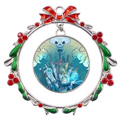 Adventure Time Lich Metal X mas Wreath Ribbon Ornament by Bedest