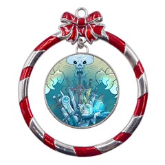 Adventure Time Lich Metal Red Ribbon Round Ornament by Bedest