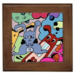 Graffiti Monster Street Theme Framed Tile by Bedest