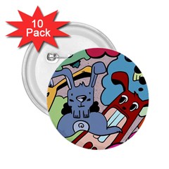 Graffiti Monster Street Theme 2 25  Buttons (10 Pack)  by Bedest