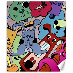 Graffiti Monster Street Theme Canvas 8  X 10  by Bedest