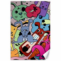 Graffiti Monster Street Theme Canvas 24  X 36  by Bedest