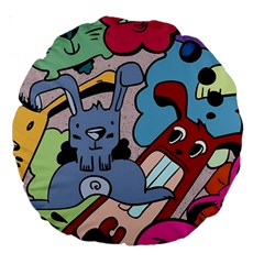 Graffiti Monster Street Theme Large 18  Premium Round Cushions by Bedest