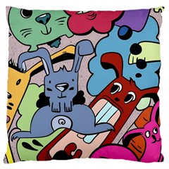 Graffiti Monster Street Theme Large Premium Plush Fleece Cushion Case (one Side) by Bedest