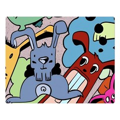 Graffiti Monster Street Theme Two Sides Premium Plush Fleece Blanket (large) by Bedest