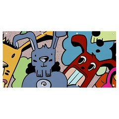 Graffiti Monster Street Theme Banner And Sign 8  X 4  by Bedest