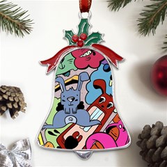 Graffiti Monster Street Theme Metal Holly Leaf Bell Ornament by Bedest