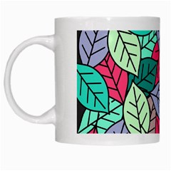 Pattern Leaves Background Nature White Mug by Proyonanggan