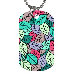 Pattern Leaves Background Nature Dog Tag (two Sides) by Proyonanggan