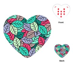 Pattern Leaves Background Nature Playing Cards Single Design (heart)