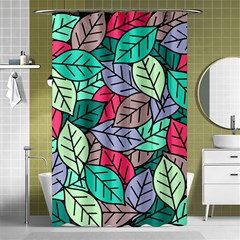 Pattern Leaves Background Nature Shower Curtain 48  X 72  (small)  by Proyonanggan