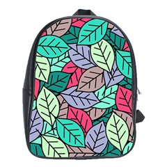 Pattern Leaves Background Nature School Bag (xl) by Proyonanggan