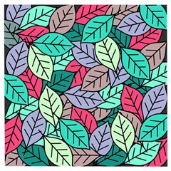 Pattern Leaves Background Nature Wooden Puzzle Square by Proyonanggan