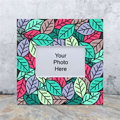 Pattern Leaves Background Nature White Box Photo Frame 4  X 6  by Proyonanggan