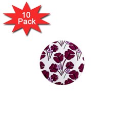 Flowers Pattern Background Nature 1  Mini Magnet (10 pack) 