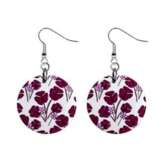 Flowers Pattern Background Nature Mini Button Earrings