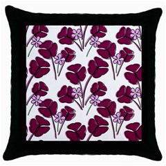 Flowers Pattern Background Nature Throw Pillow Case (Black)