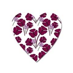 Flowers Pattern Background Nature Heart Magnet