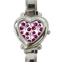 Flowers Pattern Background Nature Heart Italian Charm Watch