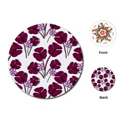 Flowers Pattern Background Nature Playing Cards Single Design (round)