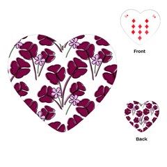 Flowers Pattern Background Nature Playing Cards Single Design (heart)