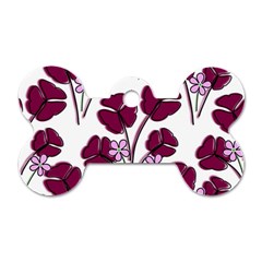 Flowers Pattern Background Nature Dog Tag Bone (Two Sides)