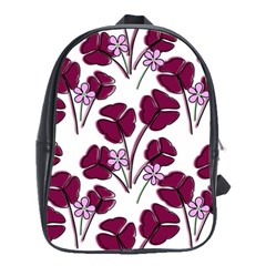 Flowers Pattern Background Nature School Bag (large) by Proyonanggan