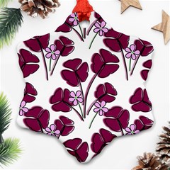 Flowers Pattern Background Nature Ornament (Snowflake)