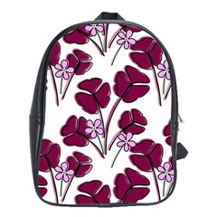 Flowers Pattern Background Nature School Bag (xl) by Proyonanggan