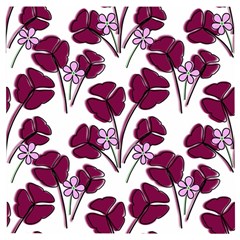 Flowers Pattern Background Nature Wooden Puzzle Square by Proyonanggan