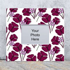 Flowers Pattern Background Nature White Wall Photo Frame 5  X 7  by Proyonanggan