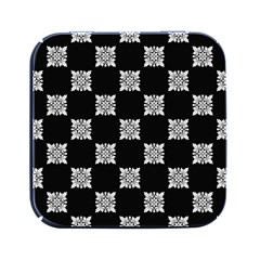 Floral Pattern Repeat Seamless Square Metal Box (black) by Proyonanggan