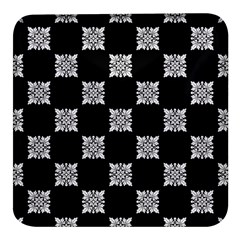 Floral Pattern Repeat Seamless Square Glass Fridge Magnet (4 Pack) by Proyonanggan