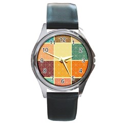 Square Cube Shape Colourful Round Metal Watch by Proyonanggan