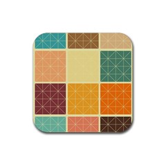 Square Cube Shape Colourful Rubber Coaster (square) by Proyonanggan