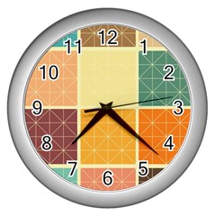 Square Cube Shape Colourful Wall Clock (silver) by Proyonanggan