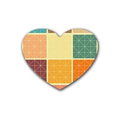 Square Cube Shape Colourful Rubber Heart Coaster (4 Pack) by Proyonanggan