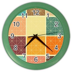 Square Cube Shape Colourful Color Wall Clock by Proyonanggan