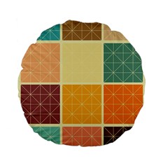 Square Cube Shape Colourful Standard 15  Premium Flano Round Cushions by Proyonanggan