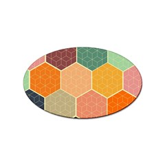 Abstract Hex Hexagon Grid Pattern Honeycomb Sticker Oval (100 Pack) by Proyonanggan