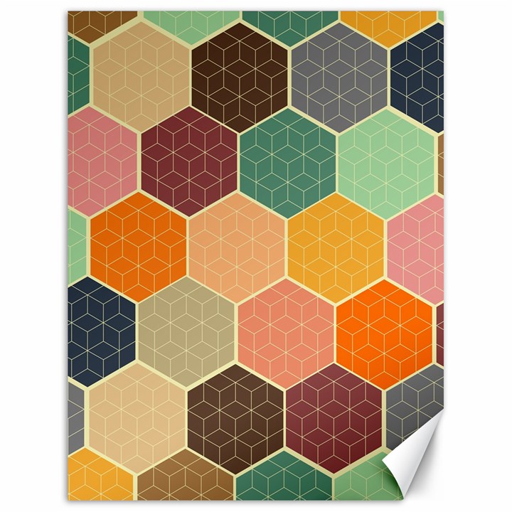 Abstract Hex Hexagon Grid Pattern Honeycomb Canvas 18  x 24 