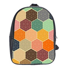 Abstract Hex Hexagon Grid Pattern Honeycomb School Bag (large) by Proyonanggan