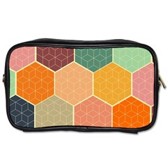 Abstract Hex Hexagon Grid Pattern Honeycomb Toiletries Bag (one Side) by Proyonanggan